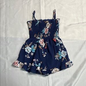 SHEIN Floral Navy Kids Romper
